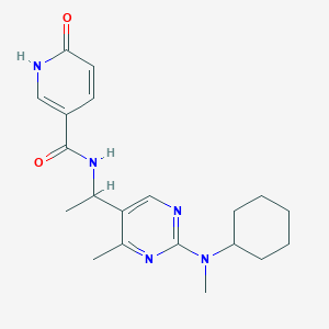 molecular formula C20H27N5O2 B5662448 N-(1-{2-[cyclohexyl(methyl)amino]-4-methylpyrimidin-5-yl}ethyl)-6-oxo-1,6-dihydropyridine-3-carboxamide 