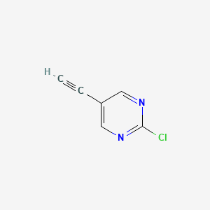 molecular formula C6H3ClN2 B566247 2-Chloro-5-ethynylpyrimidine CAS No. 1196156-89-4