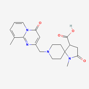 1-methyl-8-[(9-methyl-4-oxo-4H-pyrido[1,2-a]pyrimidin-2-yl)methyl]-2-oxo-1,8-diazaspiro[4.5]decane-4-carboxylic acid