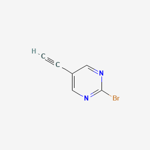 molecular formula C6H3BrN2 B566248 2-Bromo-5-ethynylpyrimidine CAS No. 1797890-53-9