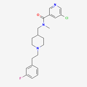 molecular formula C21H25ClFN3O B5662495 5-chloro-N-({1-[2-(3-fluorophenyl)ethyl]piperidin-4-yl}methyl)-N-methylnicotinamide 
