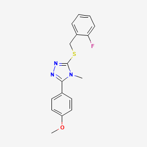 molecular formula C17H16FN3OS B5662509 3-[(2-fluorobenzyl)thio]-5-(4-methoxyphenyl)-4-methyl-4H-1,2,4-triazole 
