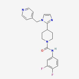 molecular formula C21H21F2N5O B5662510 N-(3,4-difluorophenyl)-4-[1-(pyridin-4-ylmethyl)-1H-imidazol-2-yl]piperidine-1-carboxamide 