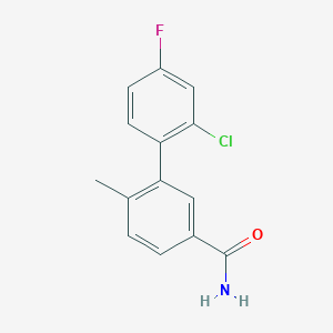 molecular formula C14H11ClFNO B5662512 2'-chloro-4'-fluoro-6-methylbiphenyl-3-carboxamide 