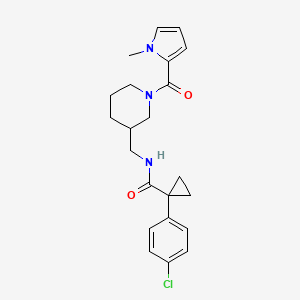 molecular formula C22H26ClN3O2 B5662514 1-(4-chlorophenyl)-N-({1-[(1-methyl-1H-pyrrol-2-yl)carbonyl]piperidin-3-yl}methyl)cyclopropanecarboxamide 