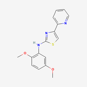 molecular formula C16H15N3O2S B5662524 N-(2,5-dimethoxyphenyl)-4-(2-pyridinyl)-1,3-thiazol-2-amine 