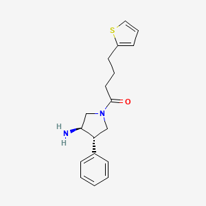 molecular formula C18H22N2OS B5662531 (3R*,4S*)-4-phenyl-1-[4-(2-thienyl)butanoyl]pyrrolidin-3-amine 