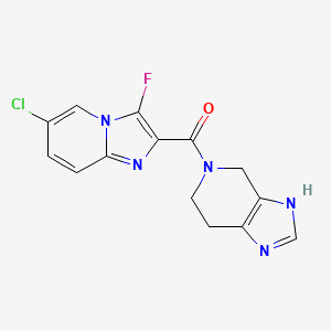 molecular formula C14H11ClFN5O B5662536 5-[(6-chloro-3-fluoroimidazo[1,2-a]pyridin-2-yl)carbonyl]-4,5,6,7-tetrahydro-1H-imidazo[4,5-c]pyridine 