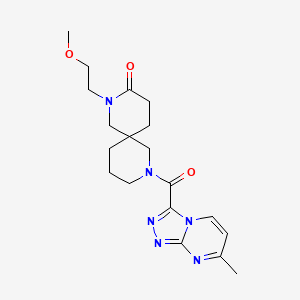 molecular formula C19H26N6O3 B5662558 2-(2-methoxyethyl)-8-[(7-methyl[1,2,4]triazolo[4,3-a]pyrimidin-3-yl)carbonyl]-2,8-diazaspiro[5.5]undecan-3-one 