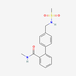 molecular formula C16H18N2O3S B5662562 N-methyl-4'-{[(methylsulfonyl)amino]methyl}biphenyl-2-carboxamide 