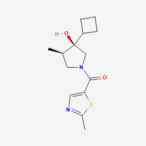 (3R*,4R*)-3-cyclobutyl-4-methyl-1-[(2-methyl-1,3-thiazol-5-yl)carbonyl]-3-pyrrolidinol