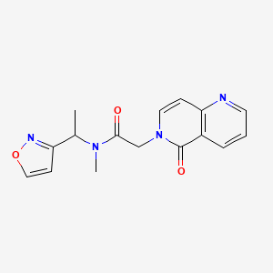 molecular formula C16H16N4O3 B5662583 N-(1-isoxazol-3-ylethyl)-N-methyl-2-(5-oxo-1,6-naphthyridin-6(5H)-yl)acetamide 