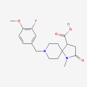 molecular formula C18H23FN2O4 B5662600 8-(3-fluoro-4-methoxybenzyl)-1-methyl-2-oxo-1,8-diazaspiro[4.5]decane-4-carboxylic acid 
