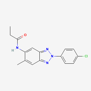 molecular formula C16H15ClN4O B5662618 N-[2-(4-chlorophenyl)-6-methyl-2H-1,2,3-benzotriazol-5-yl]propanamide 