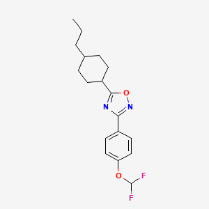 molecular formula C18H22F2N2O2 B5662622 3-[4-(difluoromethoxy)phenyl]-5-(4-propylcyclohexyl)-1,2,4-oxadiazole 