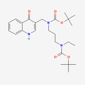 Tert-butyl N-ethyl-N-[3-[(2-methylpropan-2-yl)oxycarbonyl-[(4-oxo-1H-quinolin-3-yl)methyl]amino]propyl]carbamate