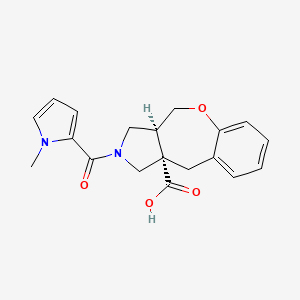 molecular formula C19H20N2O4 B5662698 (3aS*,10aS*)-2-[(1-methyl-1H-pyrrol-2-yl)carbonyl]-2,3,3a,4-tetrahydro-1H-[1]benzoxepino[3,4-c]pyrrole-10a(10H)-carboxylic acid 