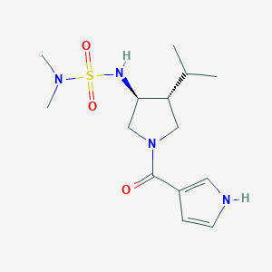 molecular formula C14H24N4O3S B5662732 N'-[(3S*,4R*)-4-isopropyl-1-(1H-pyrrol-3-ylcarbonyl)-3-pyrrolidinyl]-N,N-dimethylsulfamide 