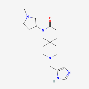 molecular formula C18H29N5O B5662744 9-(1H-imidazol-4-ylmethyl)-2-(1-methylpyrrolidin-3-yl)-2,9-diazaspiro[5.5]undecan-3-one 