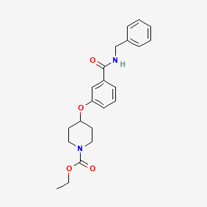 molecular formula C22H26N2O4 B5662747 ethyl 4-{3-[(benzylamino)carbonyl]phenoxy}piperidine-1-carboxylate 
