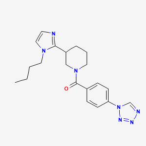 molecular formula C20H25N7O B5662753 3-(1-butyl-1H-imidazol-2-yl)-1-[4-(1H-tetrazol-1-yl)benzoyl]piperidine 