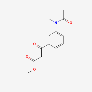 molecular formula C15H19NO4 B566276 Ethyl 3-[3-[acetyl(ethyl)amino]phenyl]-3-oxopropanoate CAS No. 1796965-05-3