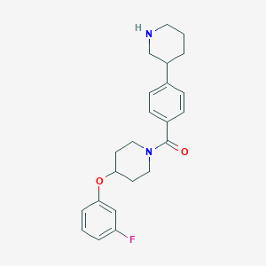 molecular formula C23H27FN2O2 B5662767 4-(3-fluorophenoxy)-1-(4-piperidin-3-ylbenzoyl)piperidine 