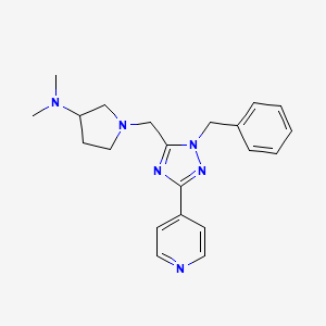 molecular formula C21H26N6 B5662771 1-[(1-benzyl-3-pyridin-4-yl-1H-1,2,4-triazol-5-yl)methyl]-N,N-dimethylpyrrolidin-3-amine 