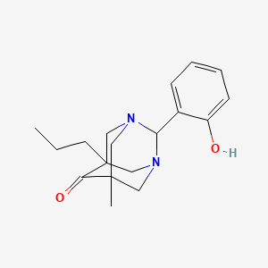 molecular formula C18H24N2O2 B5662781 2-(2-hydroxyphenyl)-5-methyl-7-propyl-1,3-diazatricyclo[3.3.1.1~3,7~]decan-6-one 