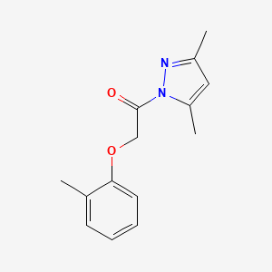 molecular formula C14H16N2O2 B5662783 3,5-dimethyl-1-[(2-methylphenoxy)acetyl]-1H-pyrazole 