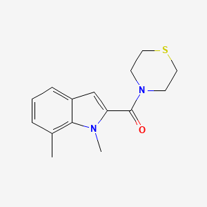 molecular formula C15H18N2OS B5662808 1,7-dimethyl-2-(4-thiomorpholinylcarbonyl)-1H-indole 