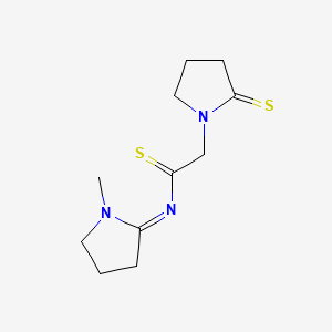 molecular formula C11H17N3S2 B5662853 N-(1-methyl-2-pyrrolidinylidene)-2-(2-thioxo-1-pyrrolidinyl)ethanethioamide CAS No. 126647-15-2
