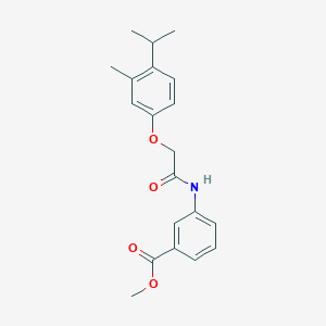 molecular formula C20H23NO4 B5662855 methyl 3-{[(4-isopropyl-3-methylphenoxy)acetyl]amino}benzoate 