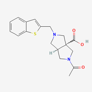 molecular formula C18H20N2O3S B5662867 (3aR*,6aR*)-2-acetyl-5-(1-benzothien-2-ylmethyl)hexahydropyrrolo[3,4-c]pyrrole-3a(1H)-carboxylic acid 