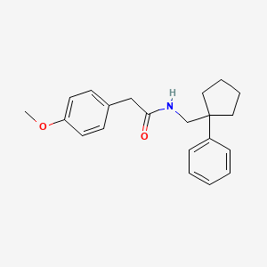 molecular formula C21H25NO2 B5662885 2-(4-methoxyphenyl)-N-[(1-phenylcyclopentyl)methyl]acetamide 