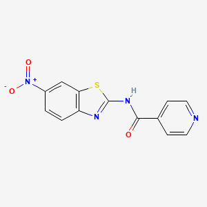 molecular formula C13H8N4O3S B5662910 N-(6-nitro-1,3-benzothiazol-2-yl)isonicotinamide 