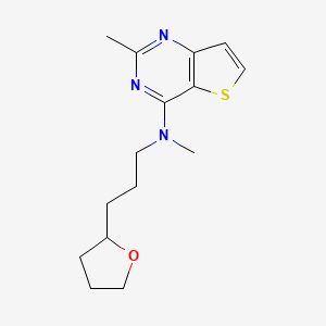 molecular formula C15H21N3OS B5662911 N,2-dimethyl-N-[3-(tetrahydrofuran-2-yl)propyl]thieno[3,2-d]pyrimidin-4-amine 