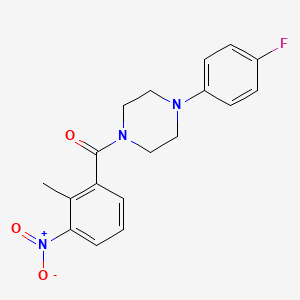 molecular formula C18H18FN3O3 B5662920 1-(4-fluorophenyl)-4-(2-methyl-3-nitrobenzoyl)piperazine 