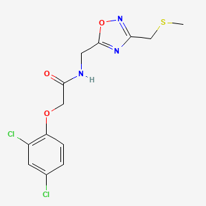 molecular formula C13H13Cl2N3O3S B5662929 2-(2,4-dichlorophenoxy)-N-({3-[(methylthio)methyl]-1,2,4-oxadiazol-5-yl}methyl)acetamide 