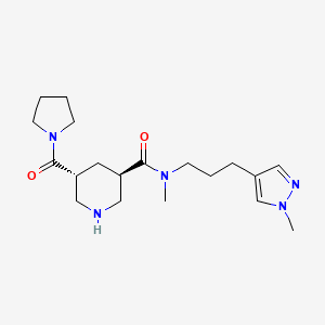 molecular formula C19H31N5O2 B5662934 (3R*,5R*)-N-methyl-N-[3-(1-methyl-1H-pyrazol-4-yl)propyl]-5-(pyrrolidin-1-ylcarbonyl)piperidine-3-carboxamide 