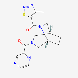 molecular formula C16H18N6O2S B5662937 (1S*,5R*)-6-[(4-methyl-1,2,3-thiadiazol-5-yl)carbonyl]-3-(2-pyrazinylcarbonyl)-3,6-diazabicyclo[3.2.2]nonane 