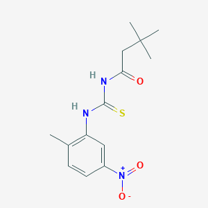 molecular formula C14H19N3O3S B5662968 3,3-dimethyl-N-{[(2-methyl-5-nitrophenyl)amino]carbonothioyl}butanamide 