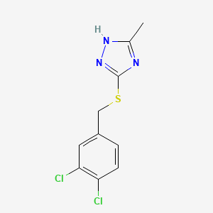 molecular formula C10H9Cl2N3S B5662971 5-[(3,4-dichlorobenzyl)thio]-3-methyl-1H-1,2,4-triazole 