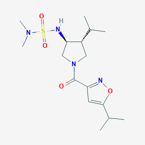 molecular formula C16H28N4O4S B5662981 N'-{(3S*,4R*)-4-isopropyl-1-[(5-isopropyl-3-isoxazolyl)carbonyl]-3-pyrrolidinyl}-N,N-dimethylsulfamide 