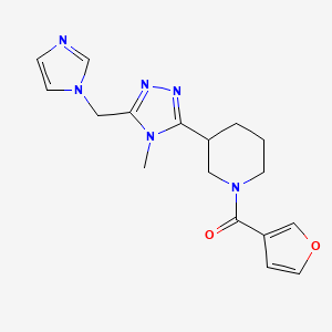 molecular formula C17H20N6O2 B5662995 1-(3-furoyl)-3-[5-(1H-imidazol-1-ylmethyl)-4-methyl-4H-1,2,4-triazol-3-yl]piperidine 