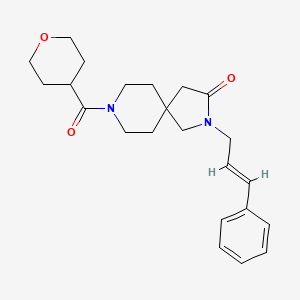molecular formula C23H30N2O3 B5663011 2-[(2E)-3-phenyl-2-propen-1-yl]-8-(tetrahydro-2H-pyran-4-ylcarbonyl)-2,8-diazaspiro[4.5]decan-3-one 