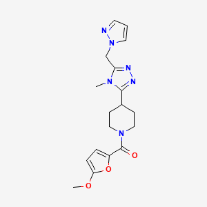 molecular formula C18H22N6O3 B5663013 1-(5-methoxy-2-furoyl)-4-[4-methyl-5-(1H-pyrazol-1-ylmethyl)-4H-1,2,4-triazol-3-yl]piperidine 