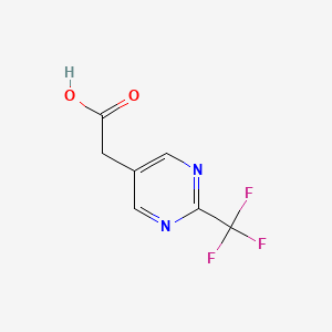 molecular formula C7H5F3N2O2 B566303 2-(Trifluoromethyl)-5-pyrimidineacetic acid CAS No. 1216002-39-9