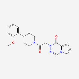 molecular formula C20H22N4O3 B5663031 2-{2-[4-(2-methoxyphenyl)piperidin-1-yl]-2-oxoethyl}pyrrolo[1,2-d][1,2,4]triazin-1(2H)-one 