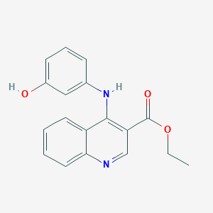 molecular formula C18H16N2O3 B5663035 ethyl 4-[(3-hydroxyphenyl)amino]-3-quinolinecarboxylate 
